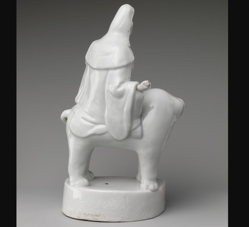 清 德化窑普贤菩萨像(背面) 美国大都会博物馆藏古玩图集网