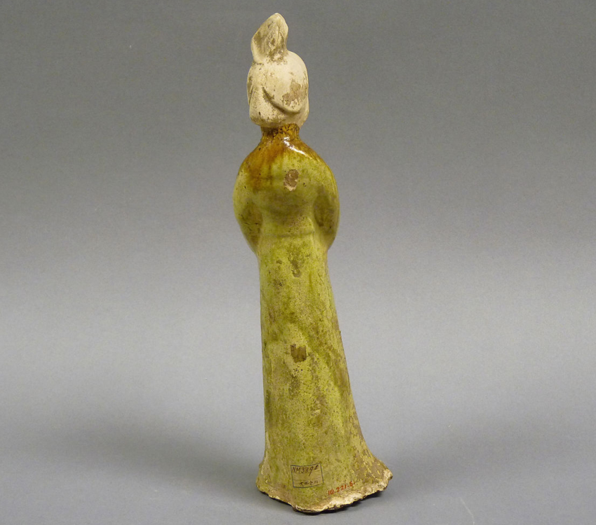 汉绿釉仕女陶俑(背面) 美国大都会博物馆藏-古玩图集网