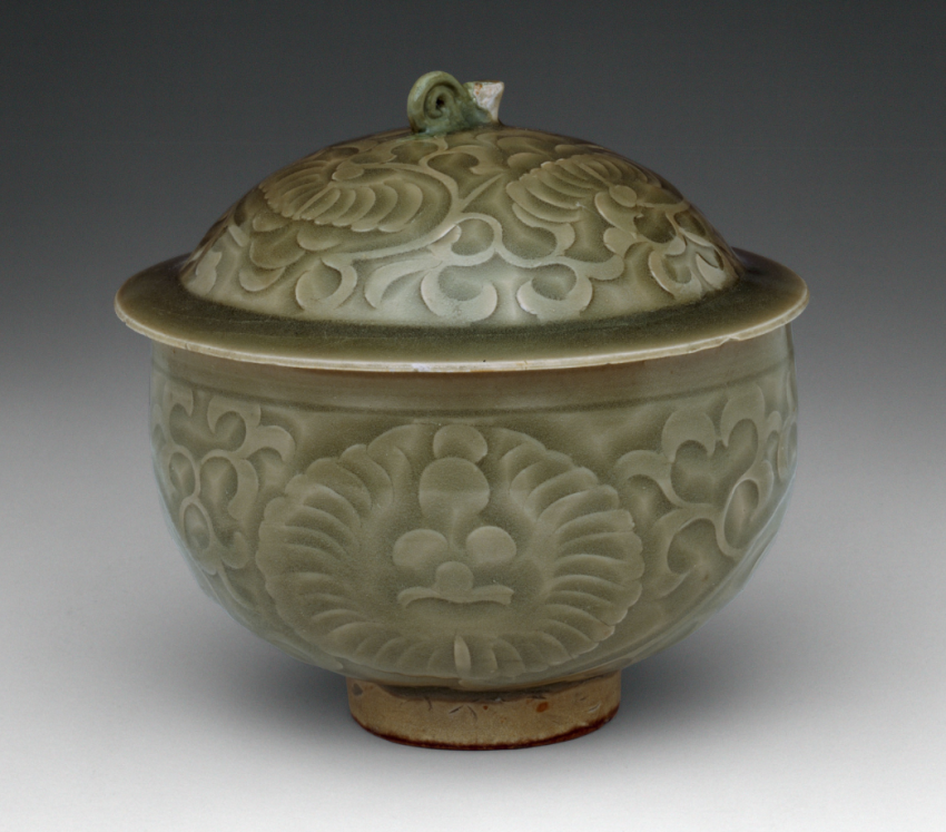 北宋耀州窑剔刻牡丹纹盖罐美国芝加哥博物馆藏