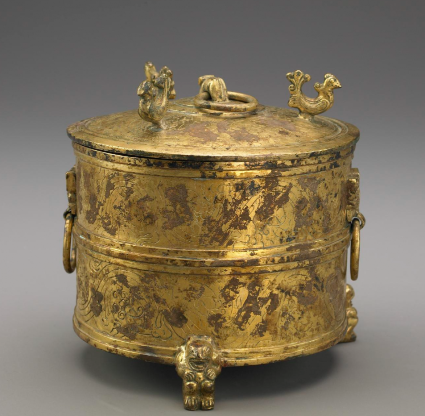 汉鎏金铜奁美国弗利尔美术馆藏-古玩图集网